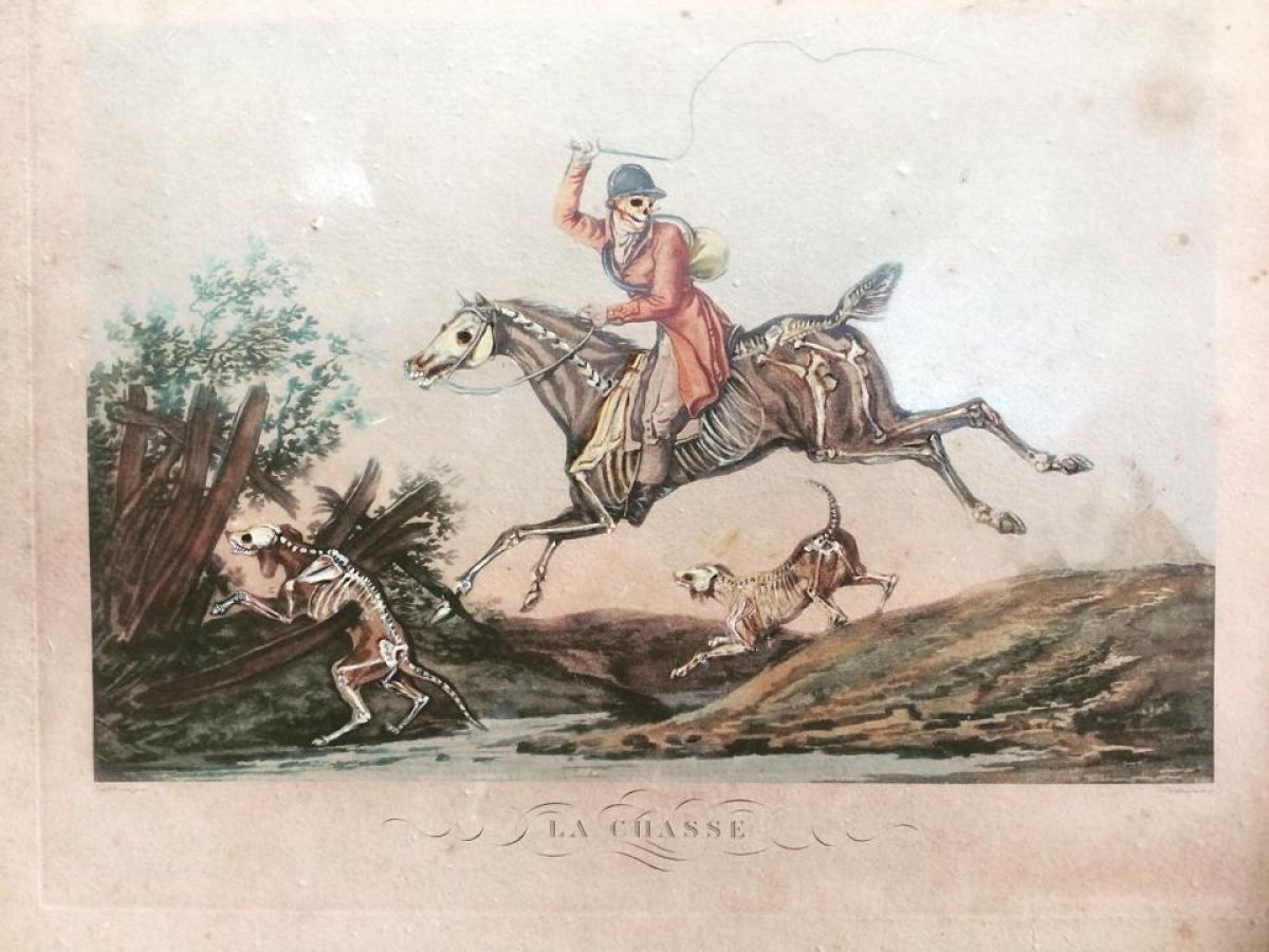 11 48 Cm X 40 Cm La Chasse Oil On Gravure 2017