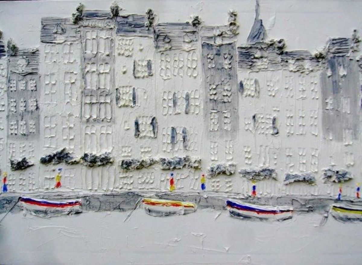 Honfleur Peinture A Lhuile Sculptee Sur Toile 25 Figures 2007