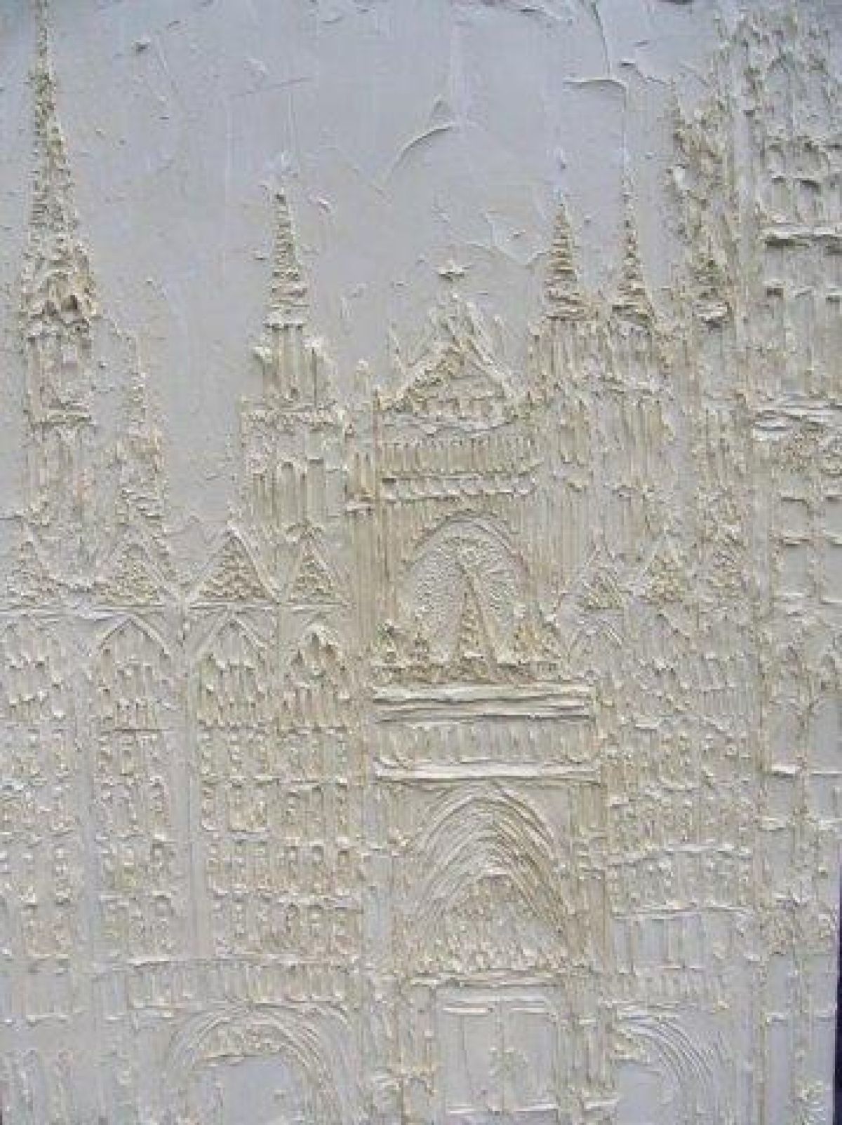 Cathedrale De Rouen Peinture A Lhuile Sculptee Sur Toile 36 In X 48 In 2007