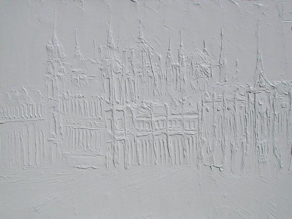 Budapest Peinture A L Huile Sculptee Sur Toile 48 In X 60 In 2005