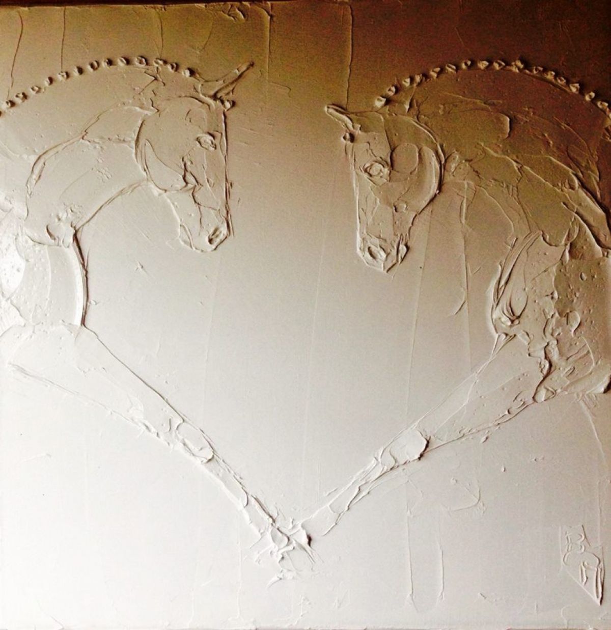 Amour 24 In X 24 In Sculpted Oil Paint On Canvas 2014