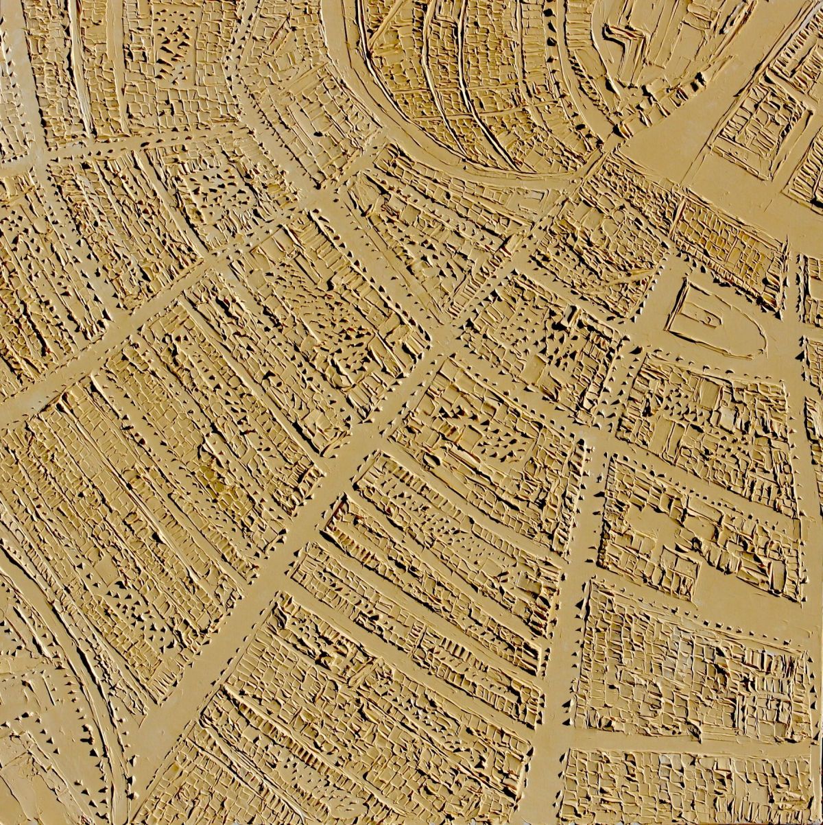 Amsterdam Aerial View 100 Cm X 100 Cm Sculpted Oil Paint On Canvas 2017