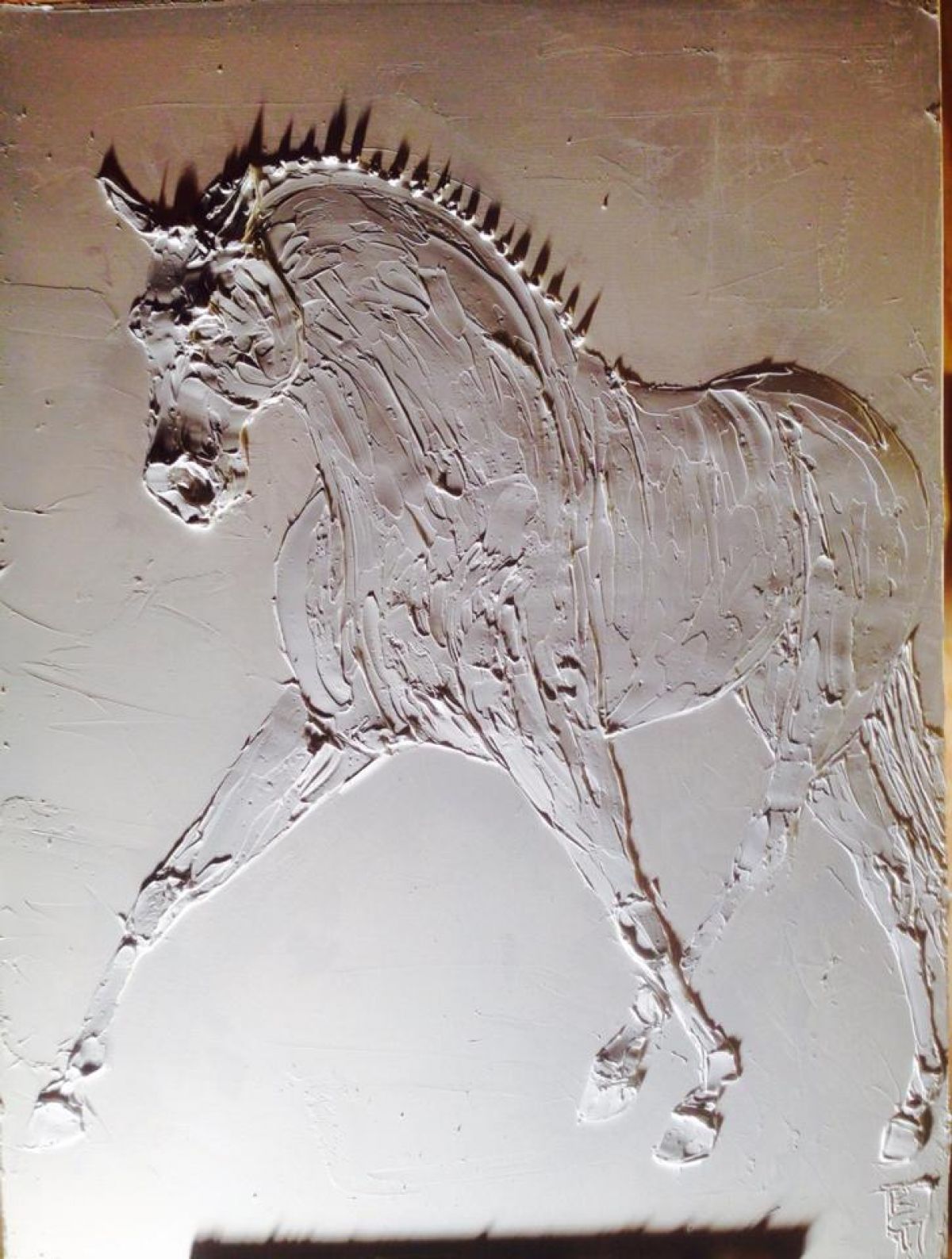 Appuyer Huile Sculptee Sur Toile 24 In X 36 In 2015