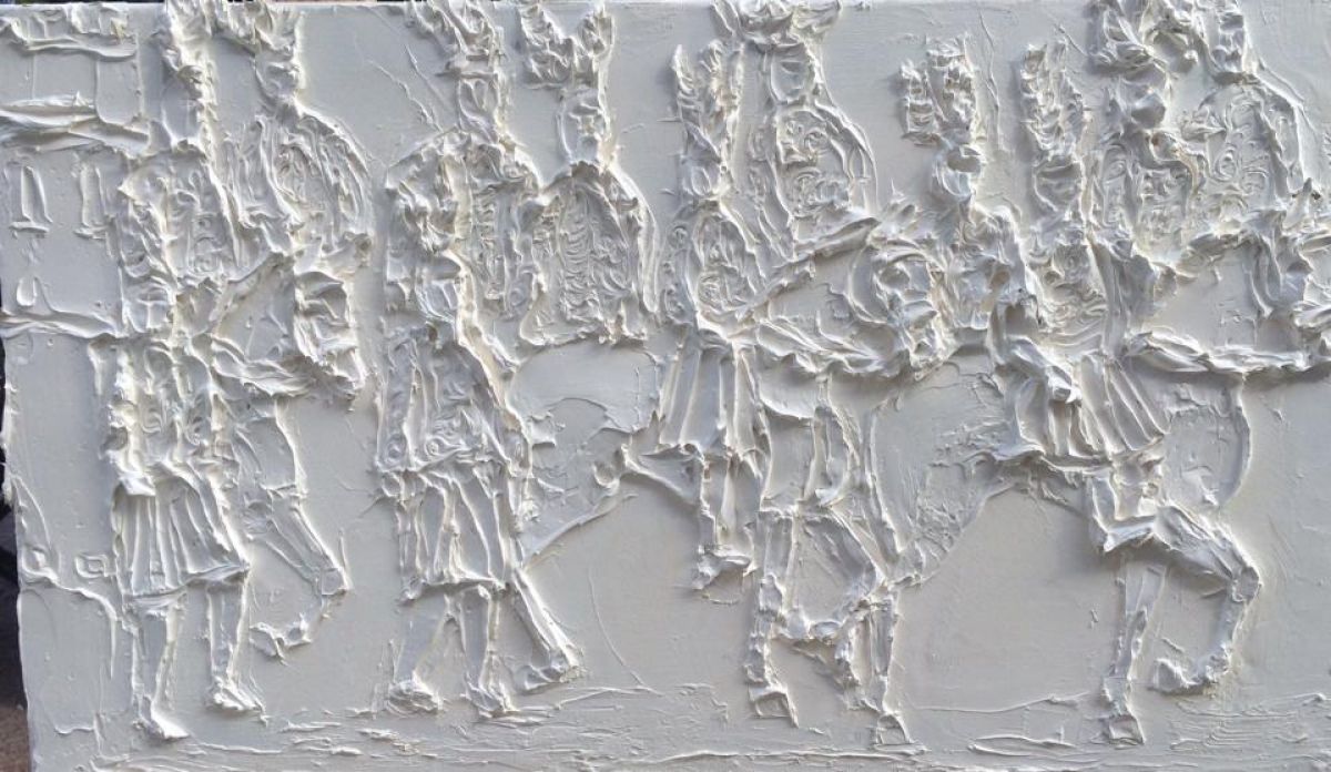 Bourgtheroulde III 35 Cm X 60 Cm Huile Sculptee Sur Toile 2015