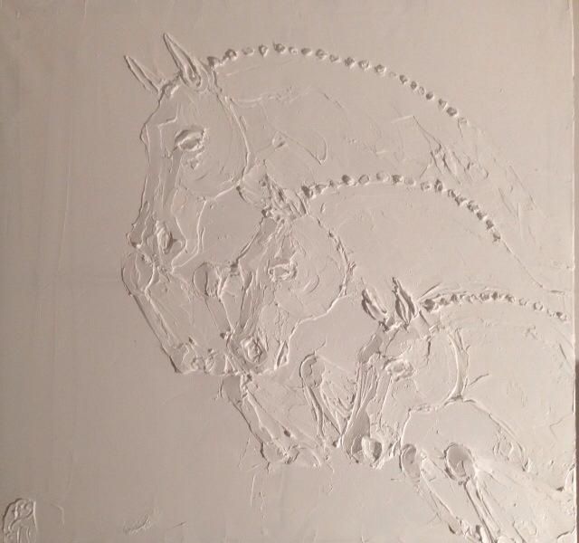 CSO 80 Cm X 80 Cm Huile Sculptee Sur Toile 2016