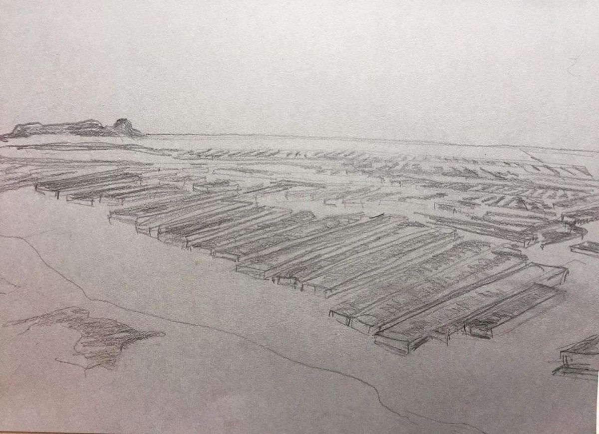 Cancale Paysage Format A 3 Pencil On Paper 2019