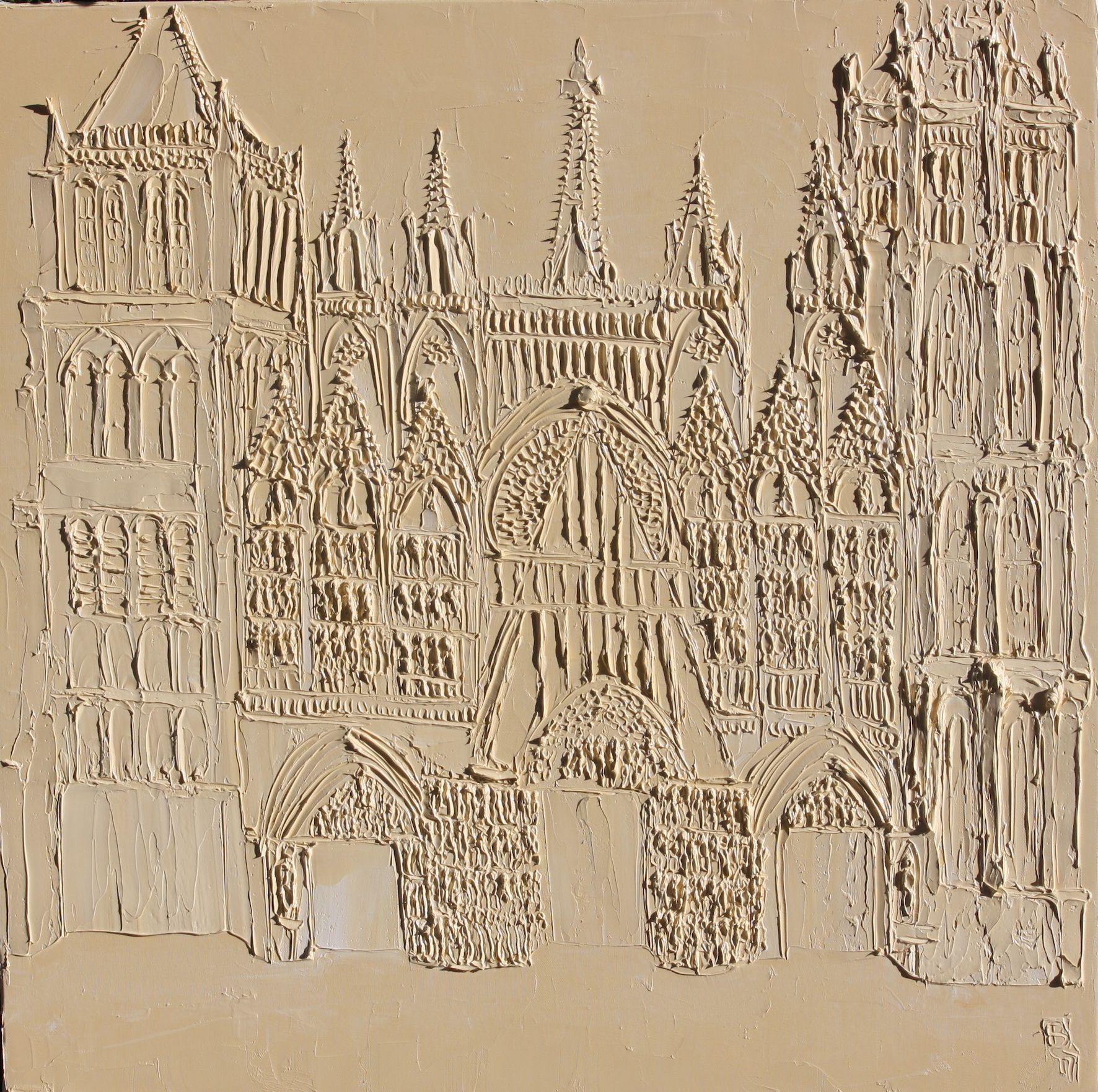 Cathedrale De Rouen Sculpted Oil Paint On Canvas 2018
