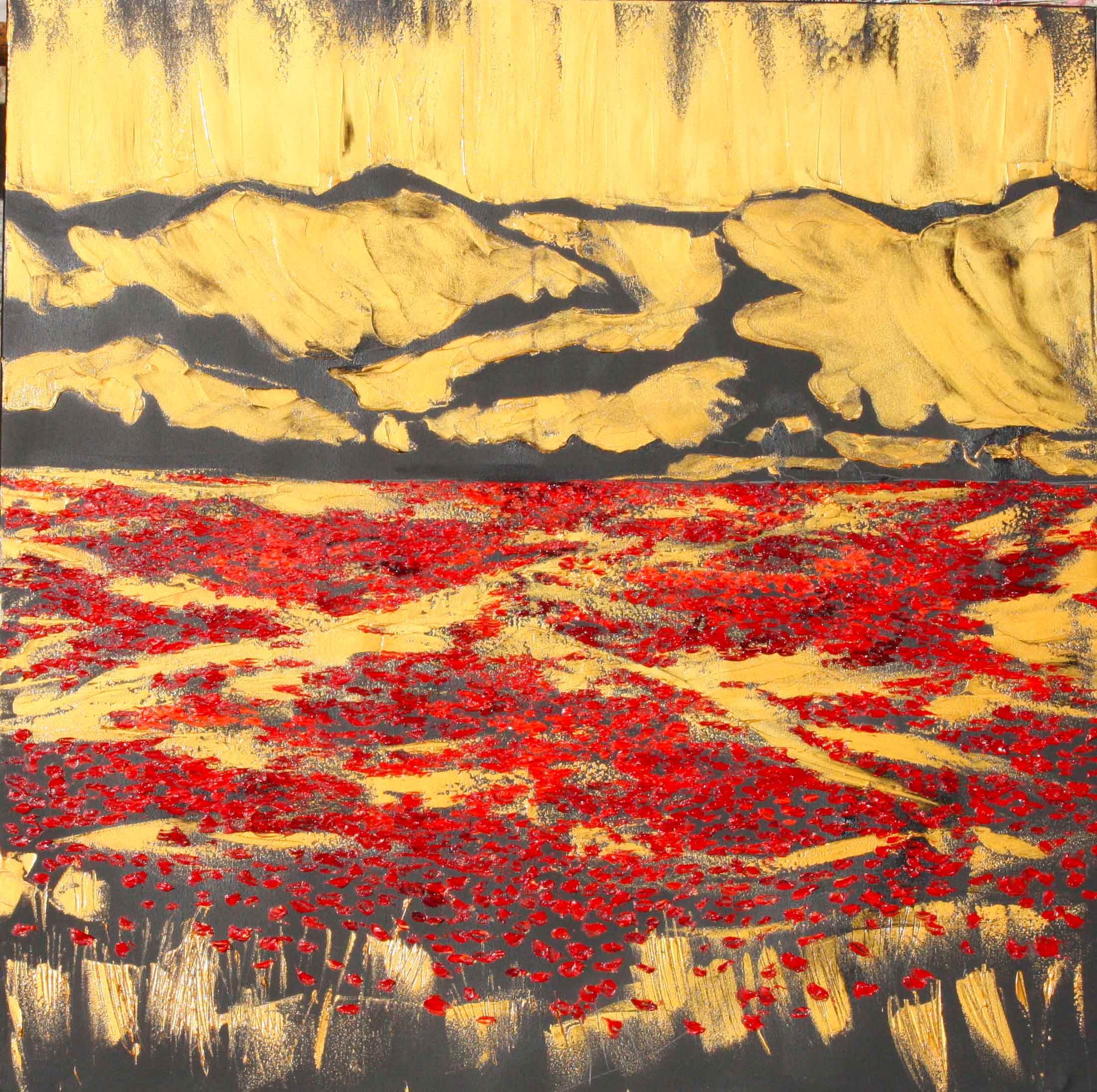 Champ De Coquelicot Dans L Eure 90 Cm X 90 Cm Oil On Canvas 2019