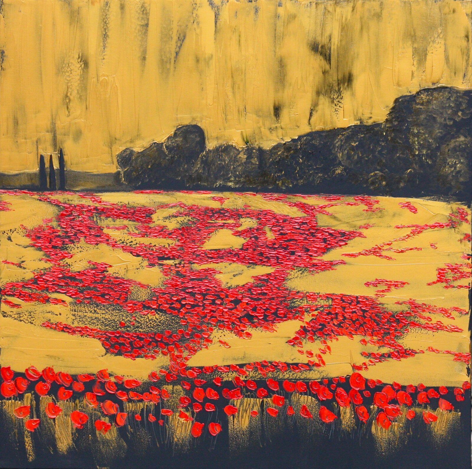 Coquelicots Summer Walks 90 Cm X 90 Cm Oil On Canvas 2019