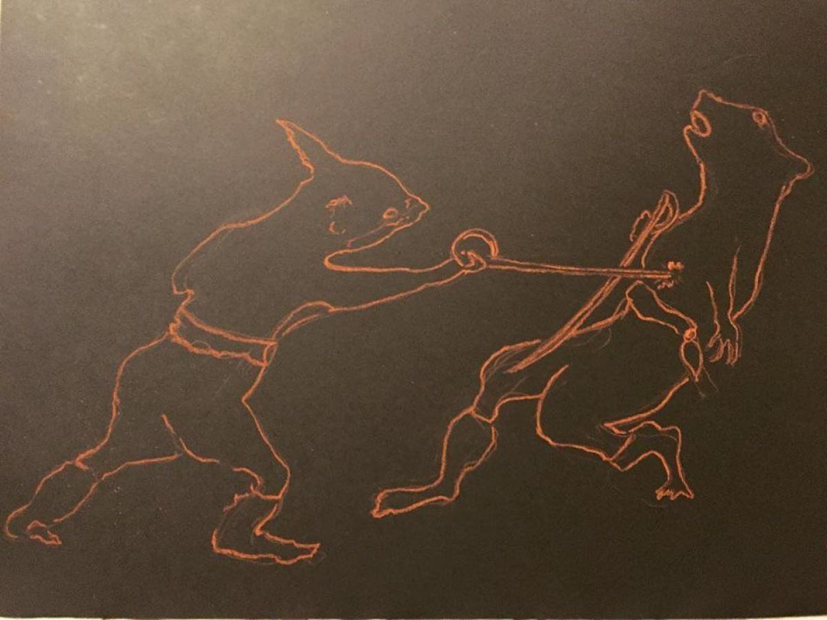 Ecuereuils Font L Escrime Sanguine On Paper Format A 3 2019