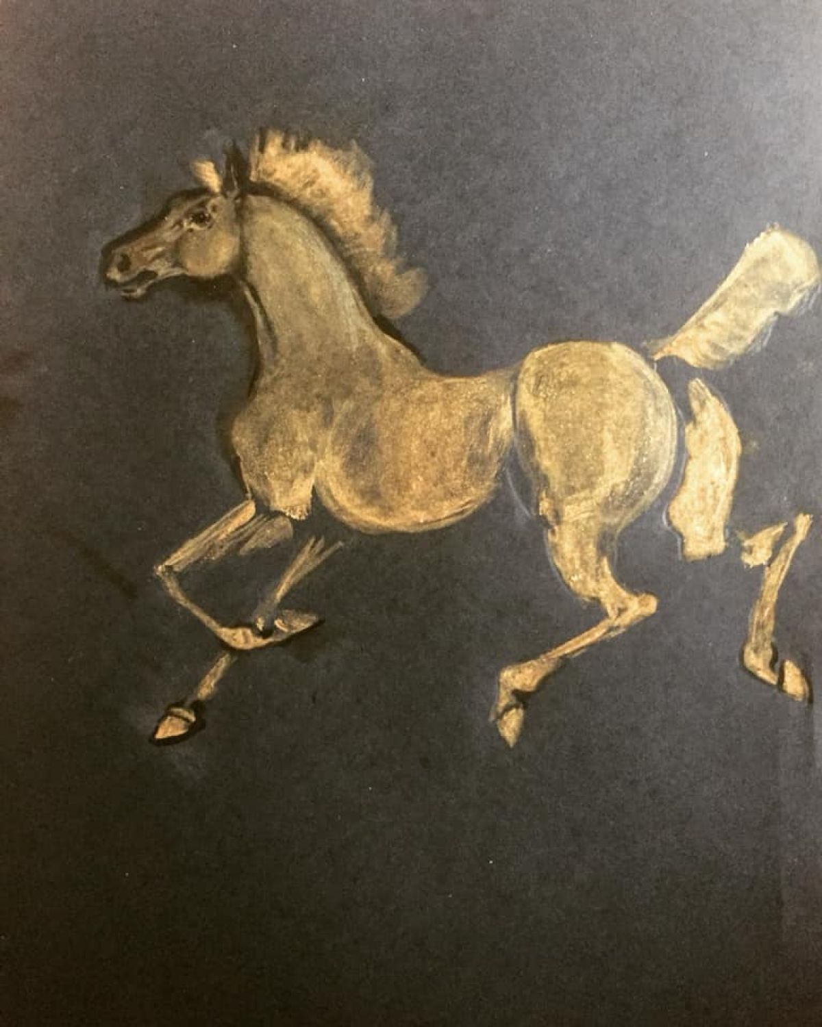 Etude Cheval Oil On Paper Format A 3 2019