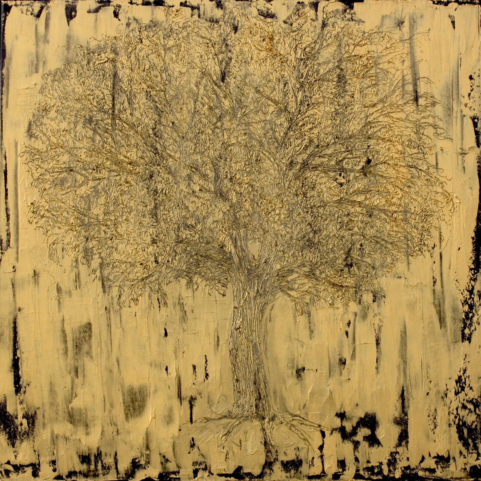 Gold O 2 Oil Paint On Canvas 80 Cm X 80 Cm 2019