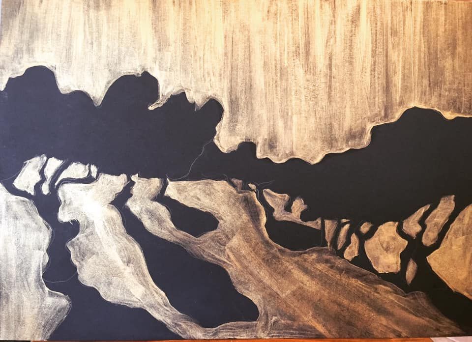 Good Morning Trees Oil On Paper Format A 3 2019