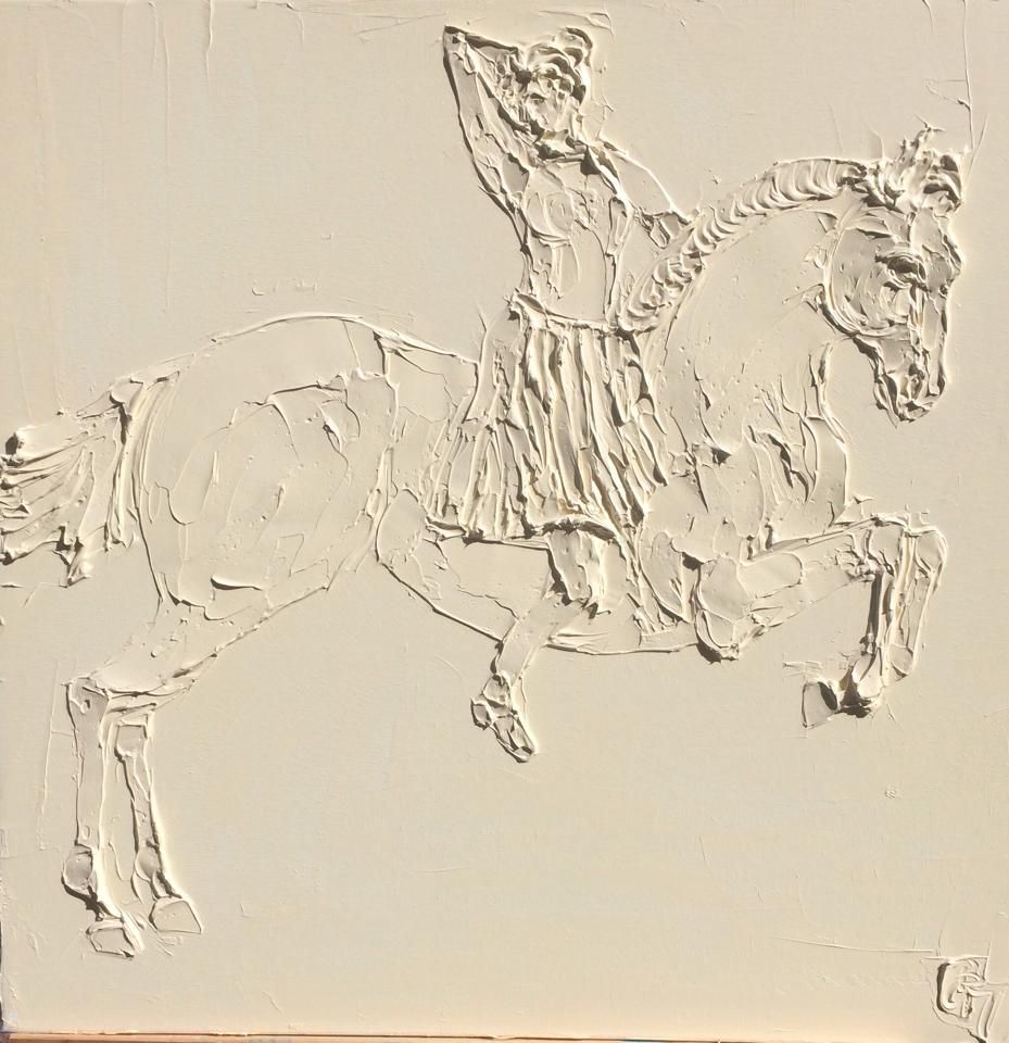 Greek Goddess 60 Cm X 60 Cm Huile Sculptee Sur Toile 2015