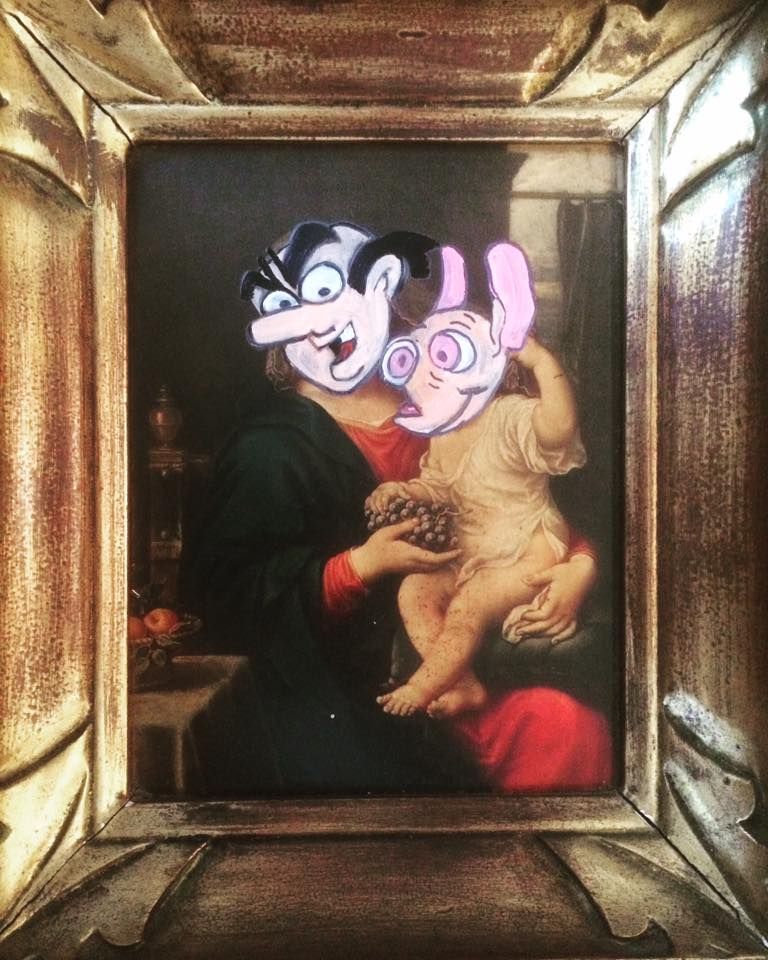 Happy Happy Joy Joy 24 Cm X 19 Cm Oil On Board 2018