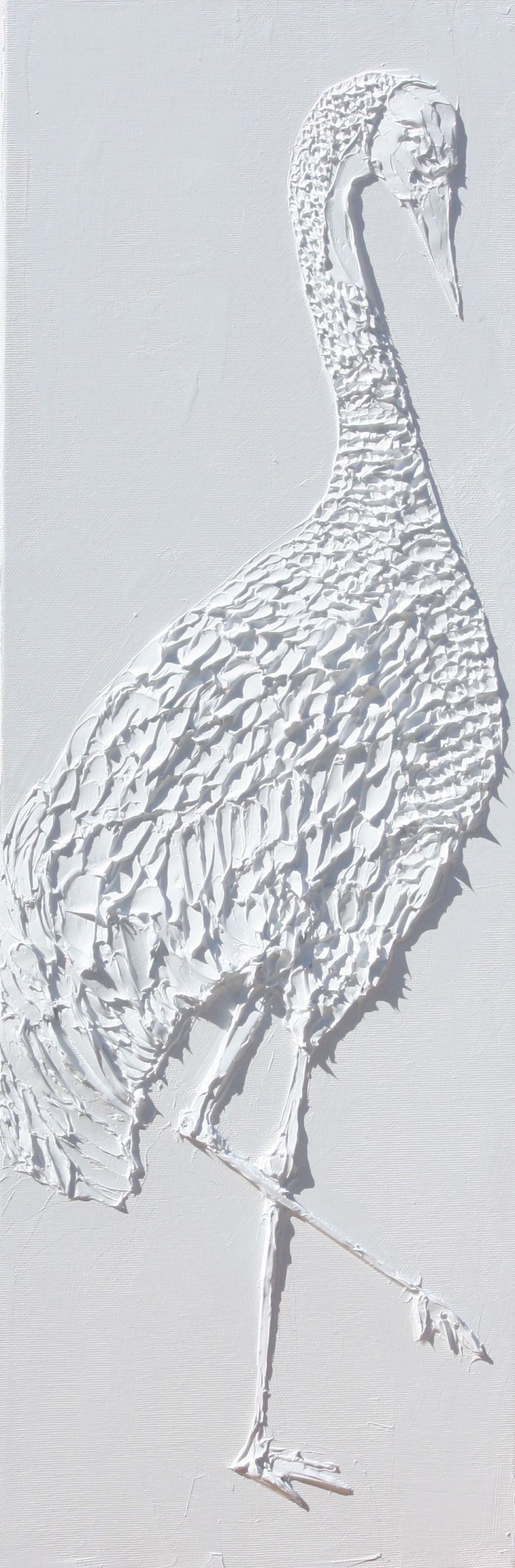 Hers Sculpted Titanium White Oil Paint On Canvas 25 Cm X 75 Cm 2019
