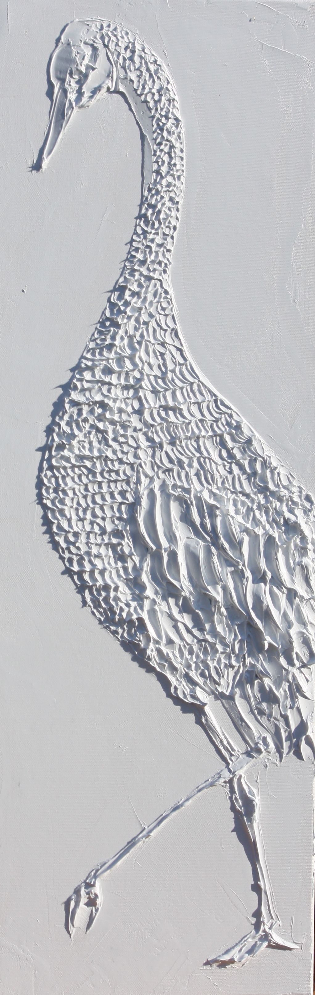 His Sculpted Titanium White Oil Paint On Canvas 25 Cm X 75 Cm 2019