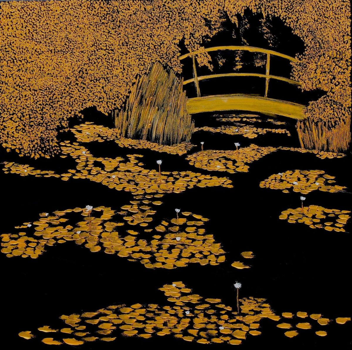 Hommage To Monet Normandy Walks Giverny Gardens 120 Cm X 120 Cm Oil On Canvas 2019