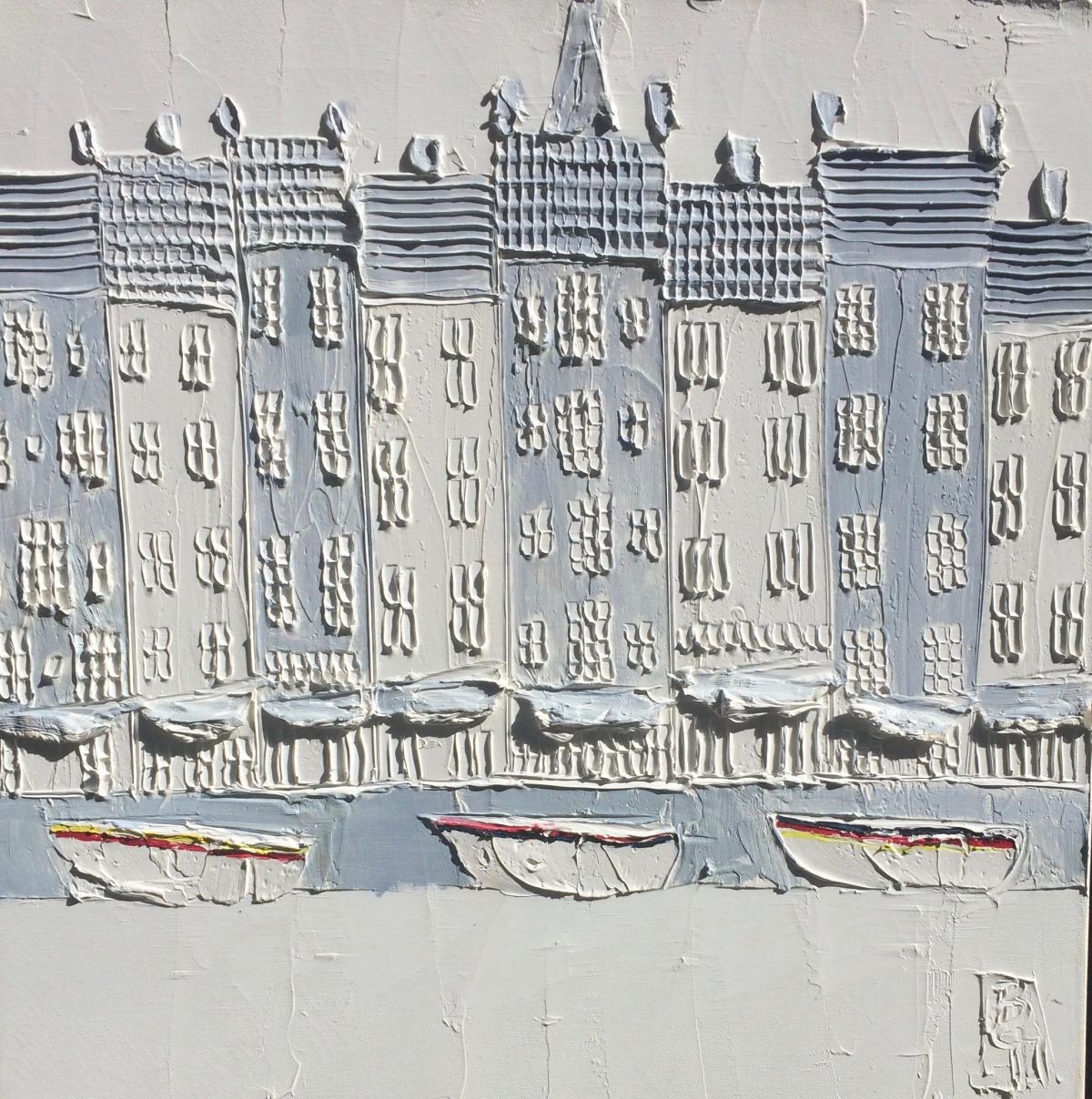 Honfleur 60 Cm X 60 Cm Sculpted Oil Paint On Canvas 2012