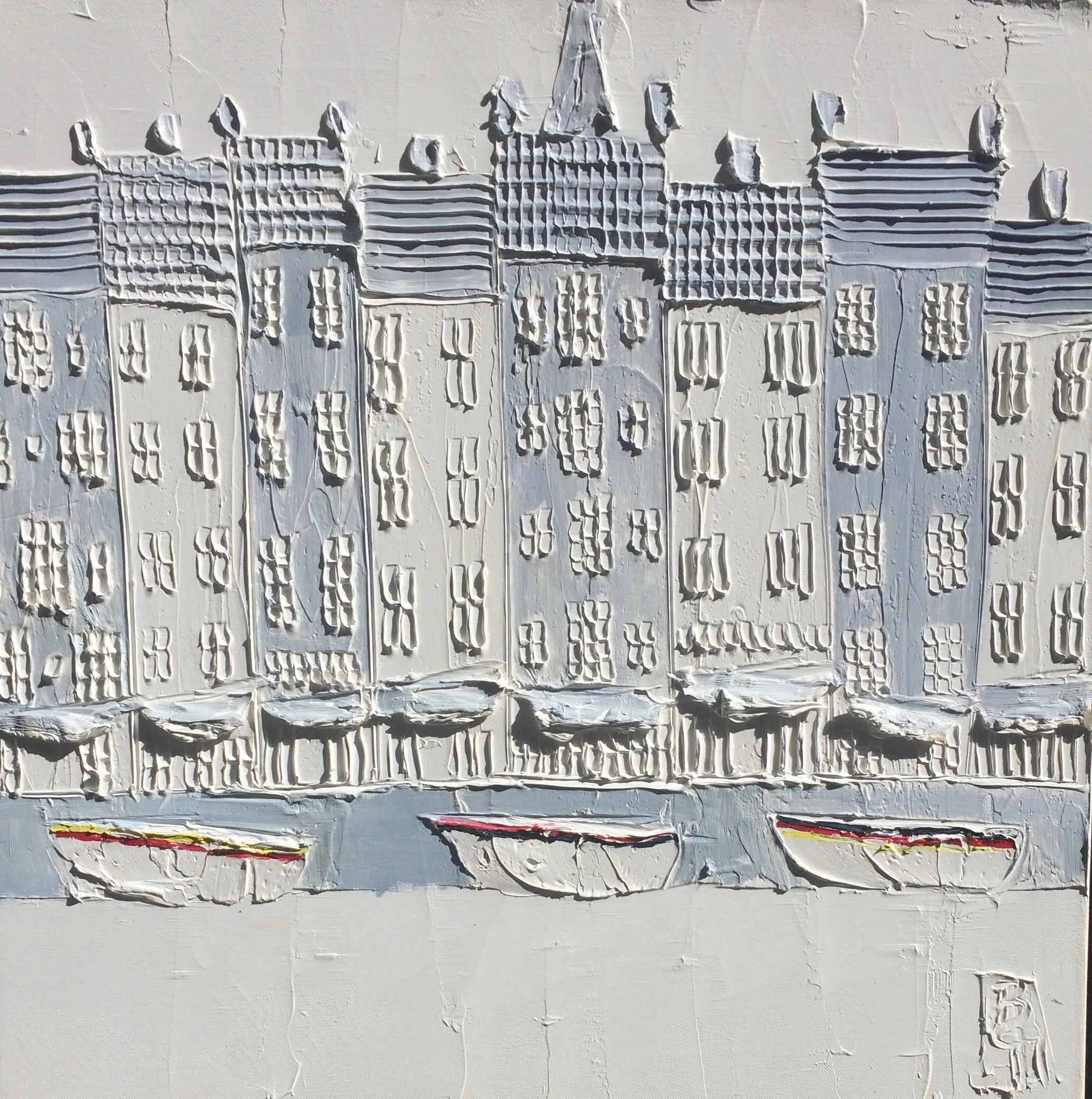 Honfleur 60 Cm X 60 Cm Sculpted Oil Paint On Canvas 2012