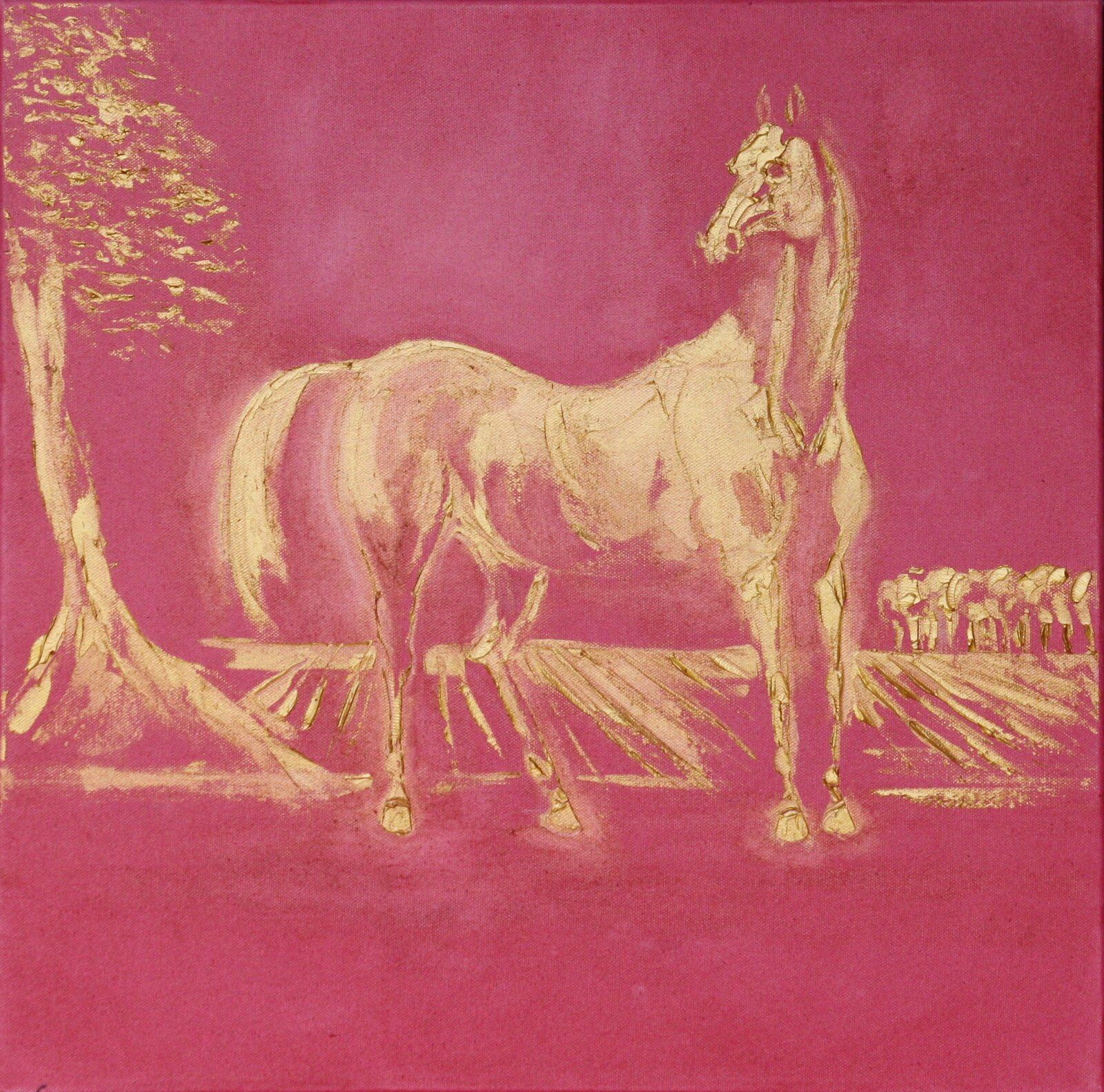 Jument Rouge 50 Cm X 50 Cm Oil On Canvas 2019