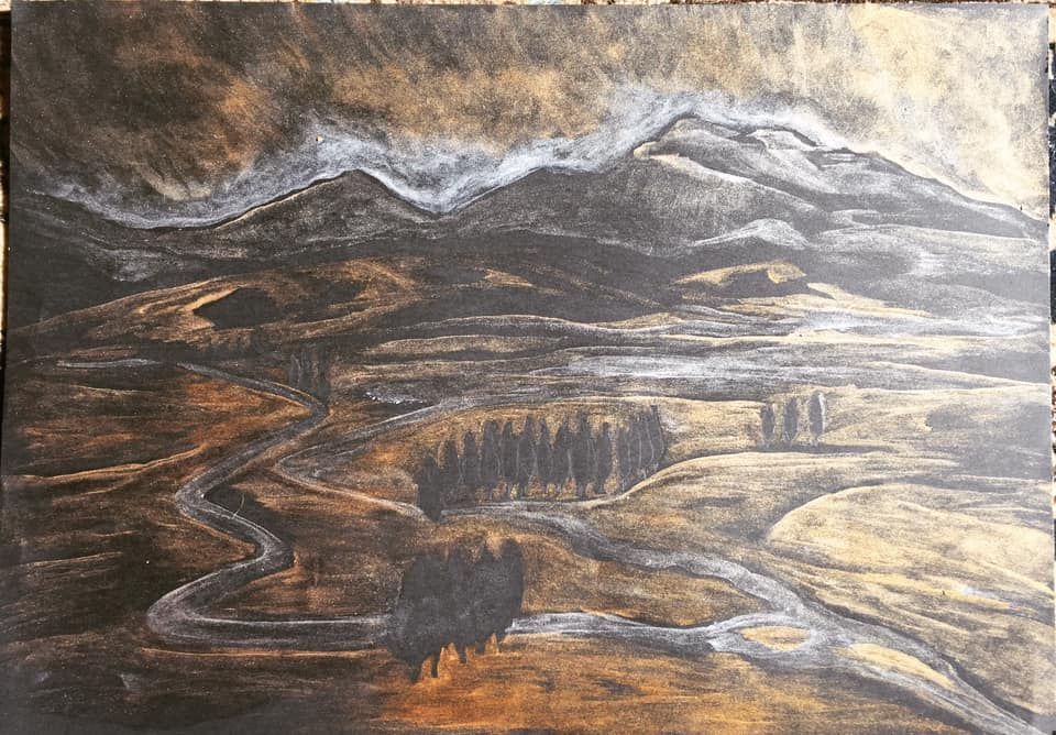 Landscape Study Oil On Paper Format A 3 2019