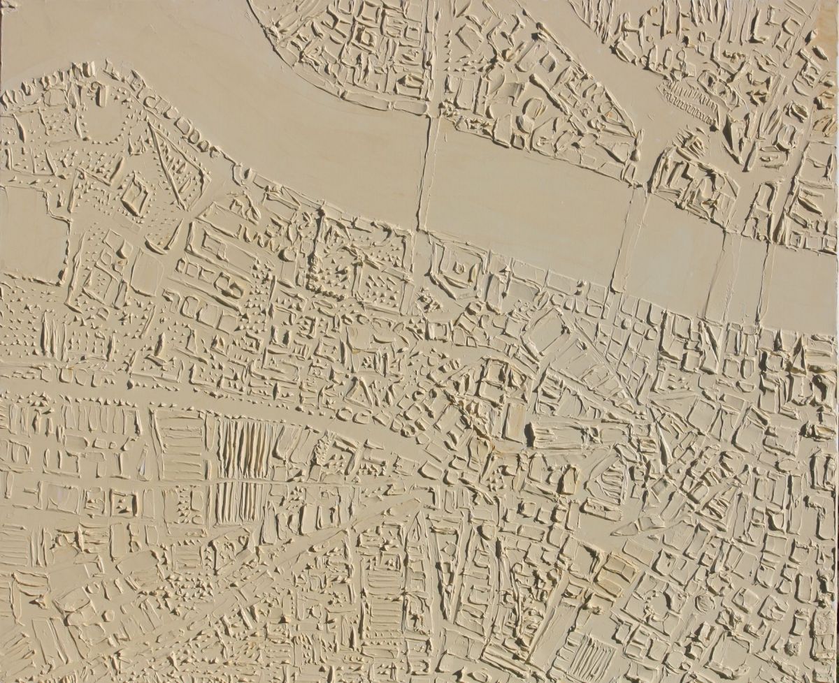 London 90 Cm X 120 Cm Sculpted Oil Paint On Canvas 2018