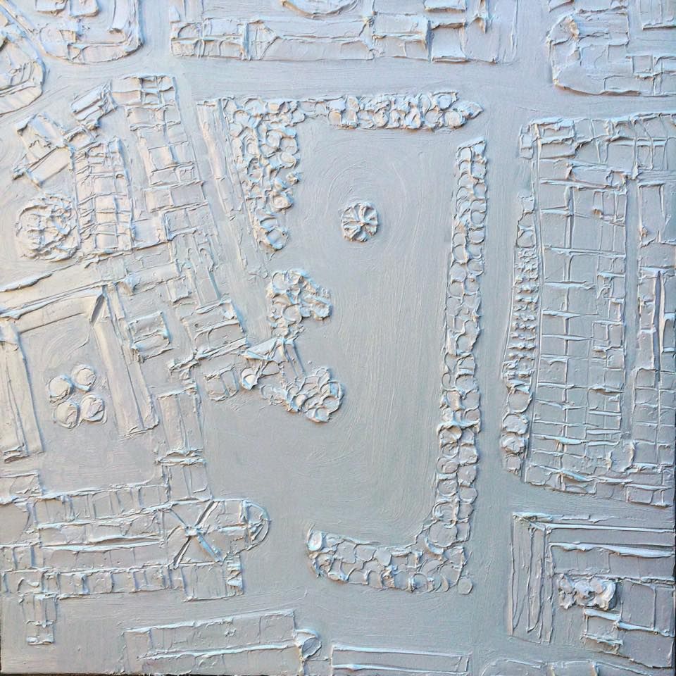 Maastricht Vritjhof Center 80 Cm X 80 Cm Sculpted Titanium White Oil Painto N Canvas 2018