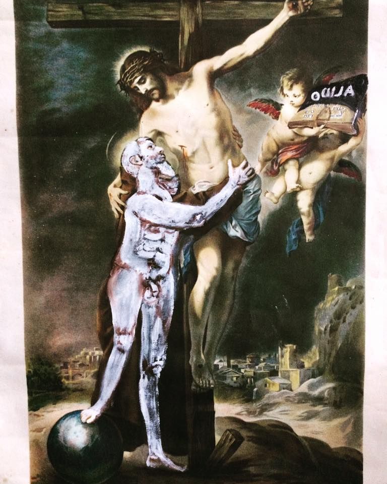 New Methods Of Speaking To Jesus Oil On Lithograph 24 Cm X 35 Cm 2018