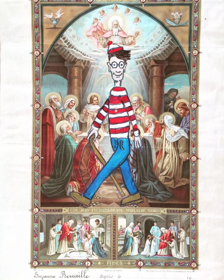 Ou Est La Religion Oil On Lithograph 26 5 X 38 5 Cm 2018