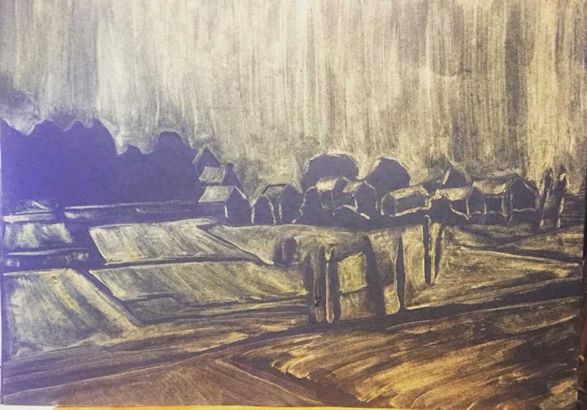 Paysage Etude Oil On Paper Format A 3 2019