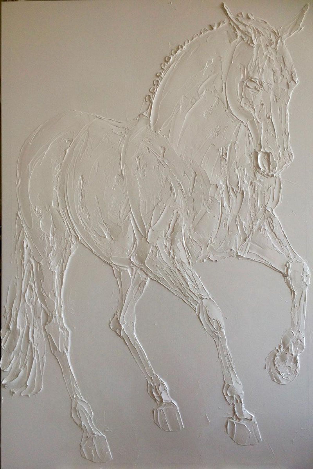 Pirouette 80 Cm X 120 Cm Sculpted Titanium White Oil Paint On Canvas 2017