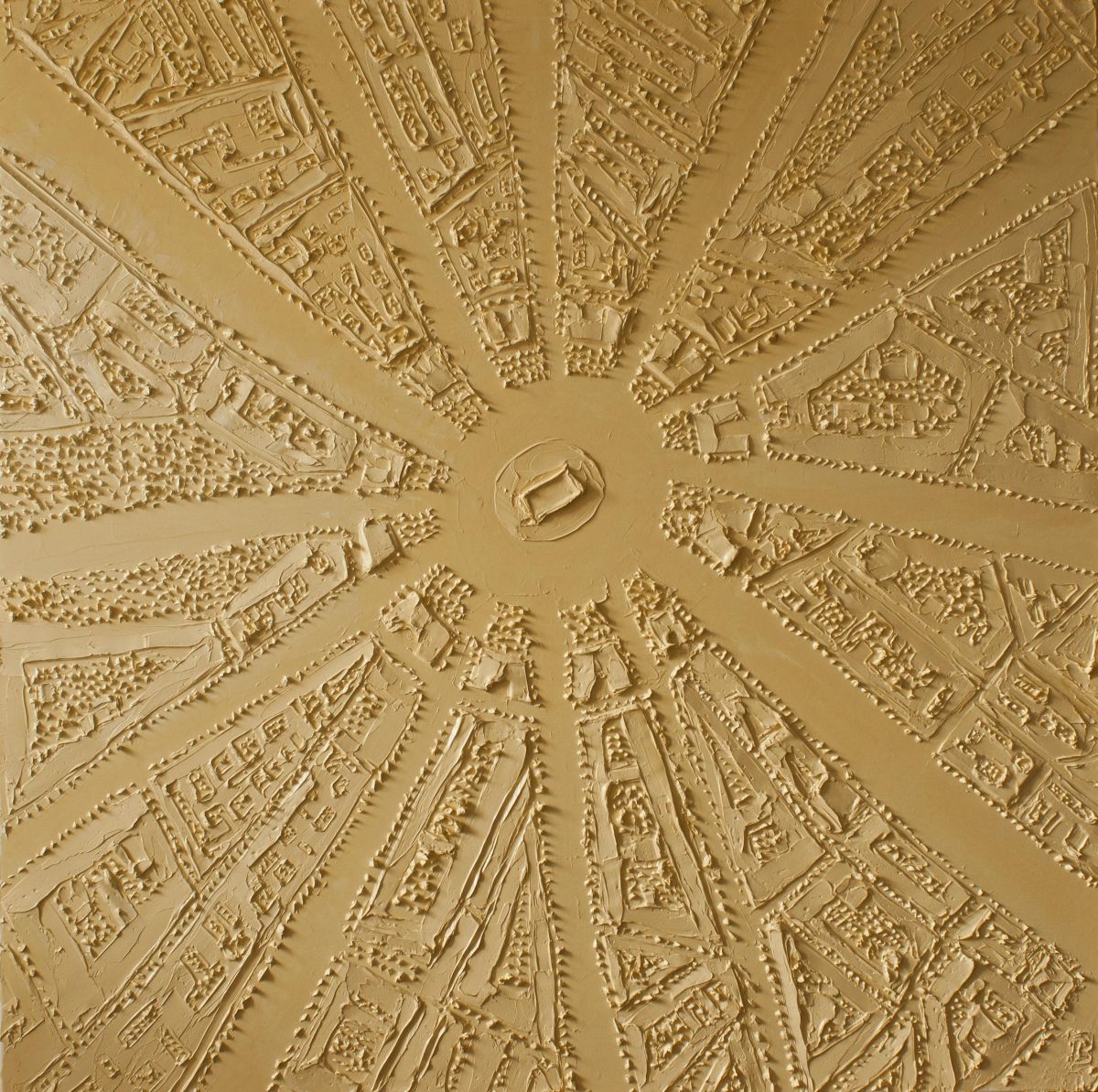 Place De Letoile Vue Aerienne 100 Cm X 100 Cm Peinture A Lhuile Sculptee Sur Toile 2017