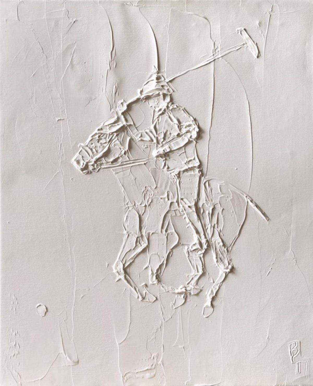 Polo 15 F Huile Sculptee Sur Toile 2012