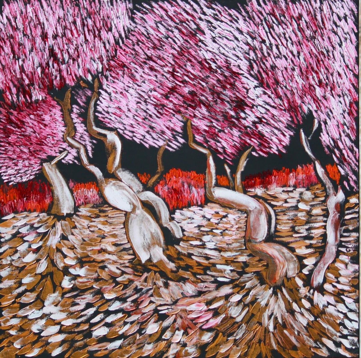 Pommiers Printemps 70 Cm X 70 Cm Oil On Canvas 2020