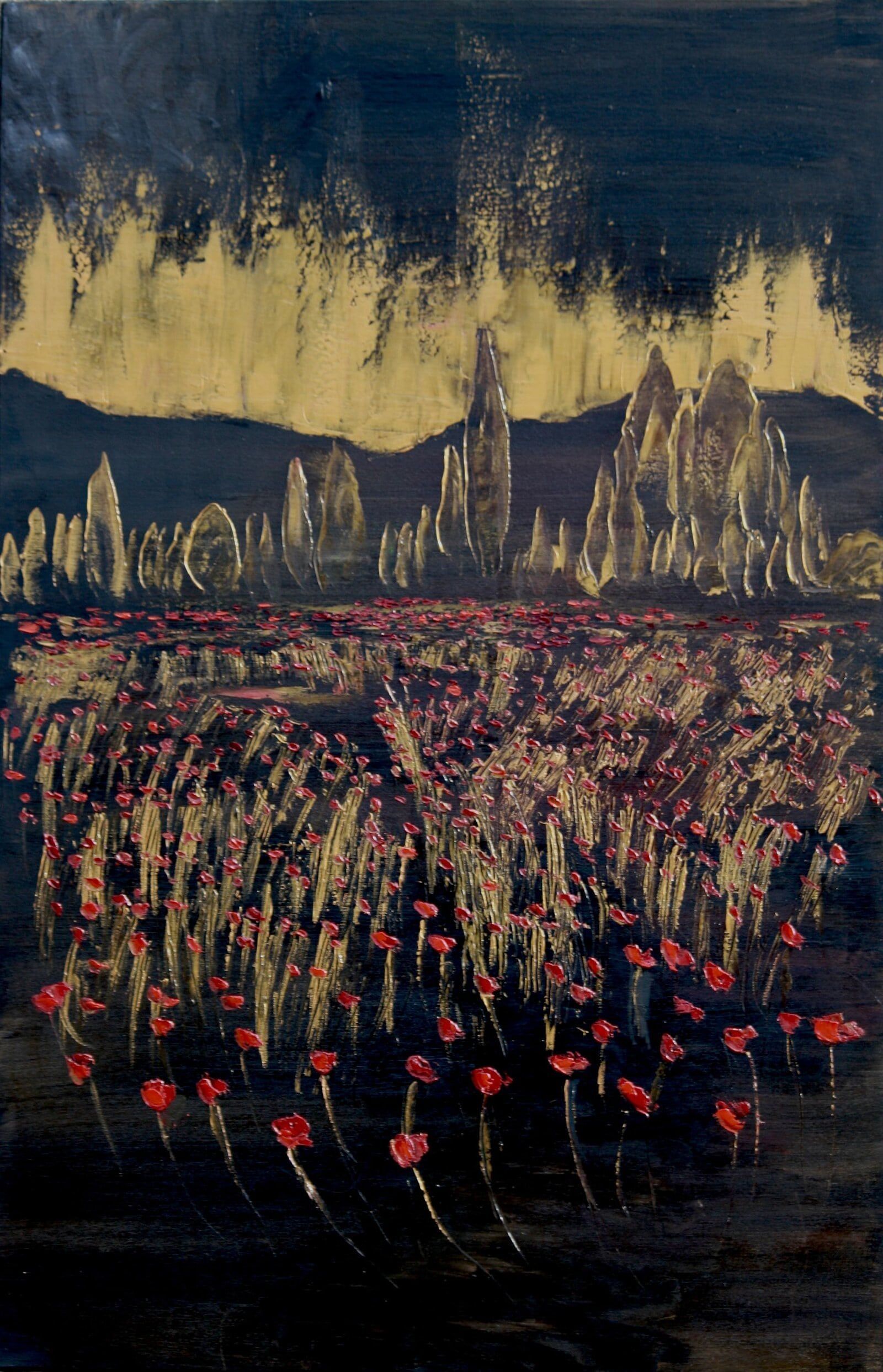 Poppy Field Landscape 100 Cm X 65 Cm Oil On Canvas 2020