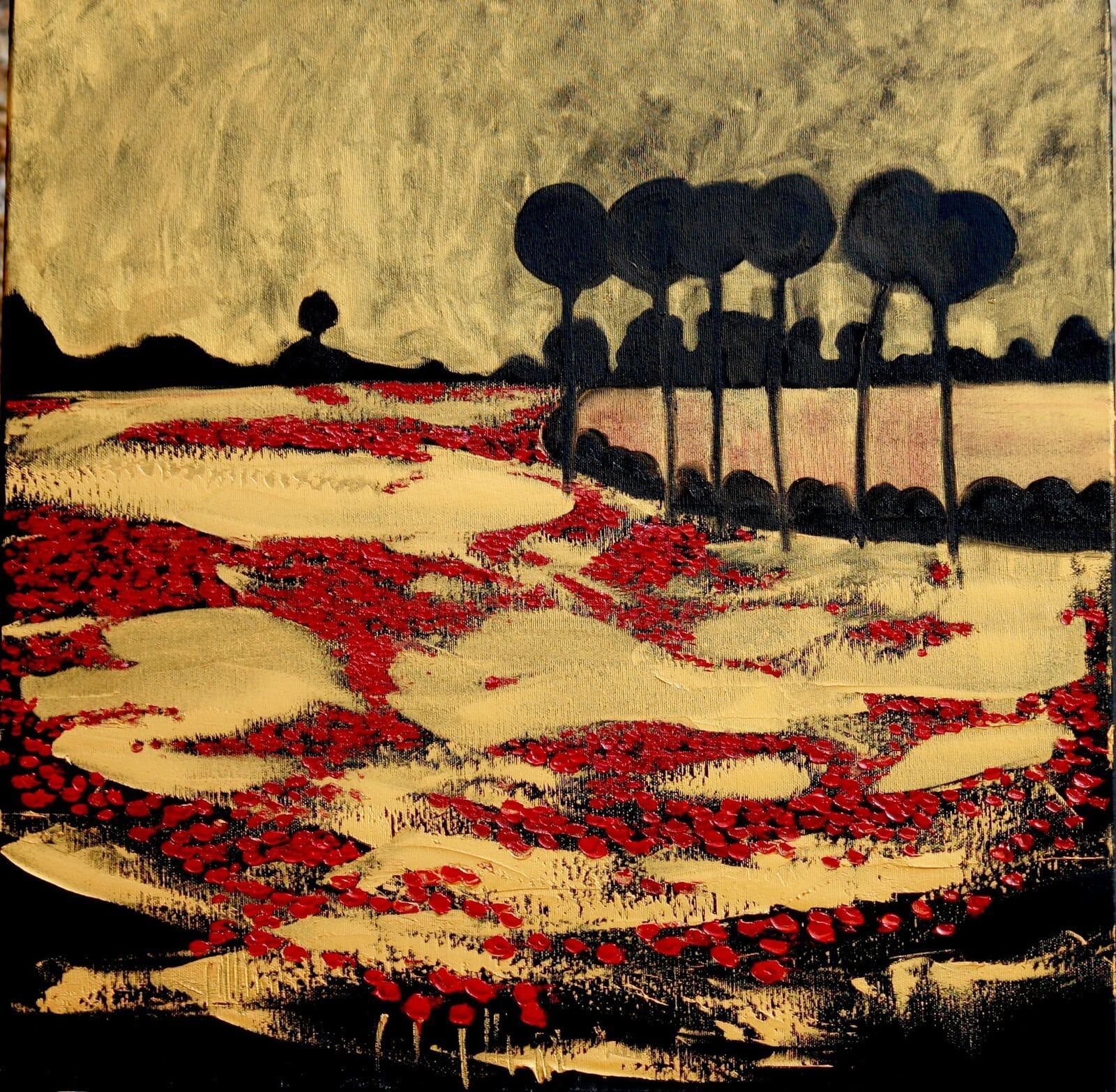 Poppy Fields 60 Cm X 60 Cm Oil On Canvas 2020