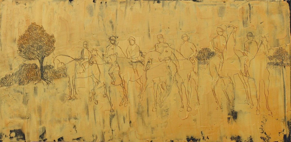 Summer Walks Race Course 50 Cm X 100 Cm Oil On Canvas 2019