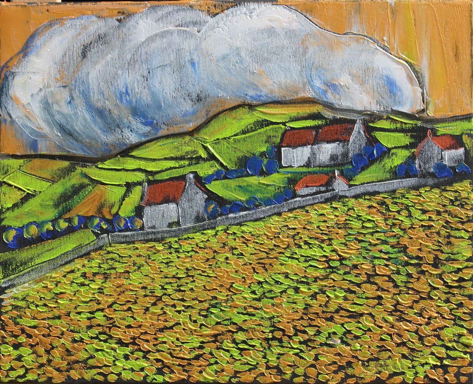 Summer Walks Country Village 41 Cm X 33 Cm Oil On Canvas 2020