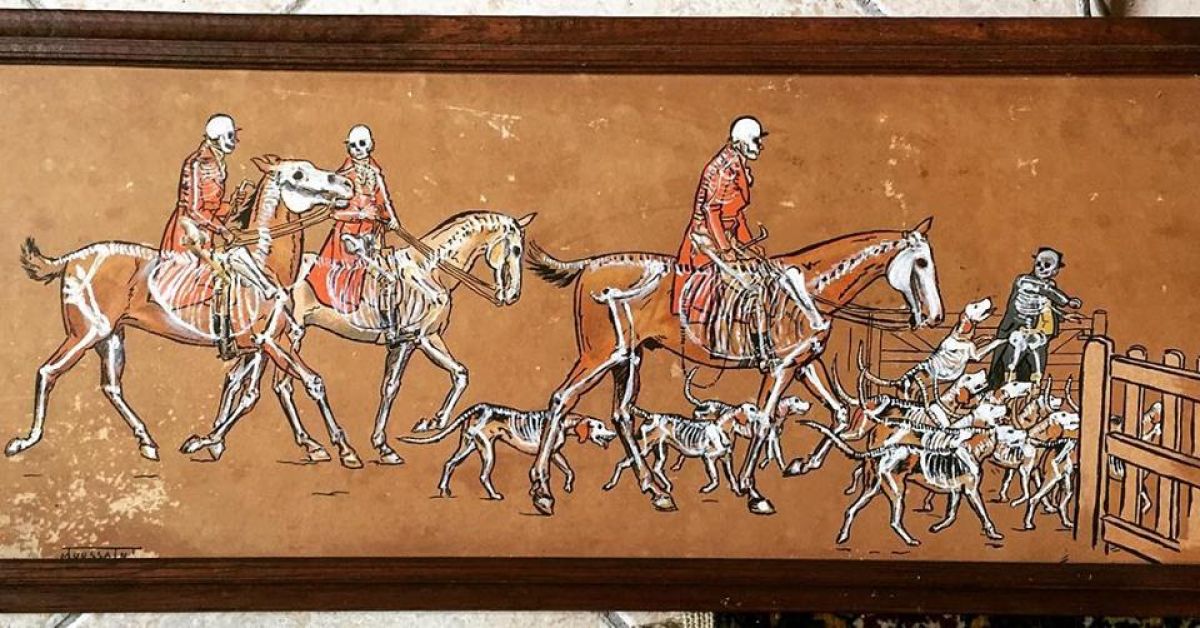 The Fox Is In The Cemetary 20 Cm X 60 Cm Oil Paint On Board 2019