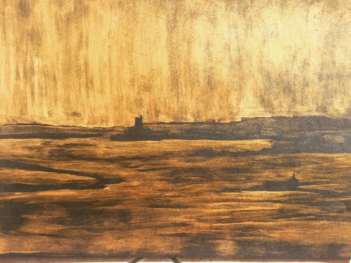 Tour Vauban Format A 3 Gold Oil Paint On Paper 2019