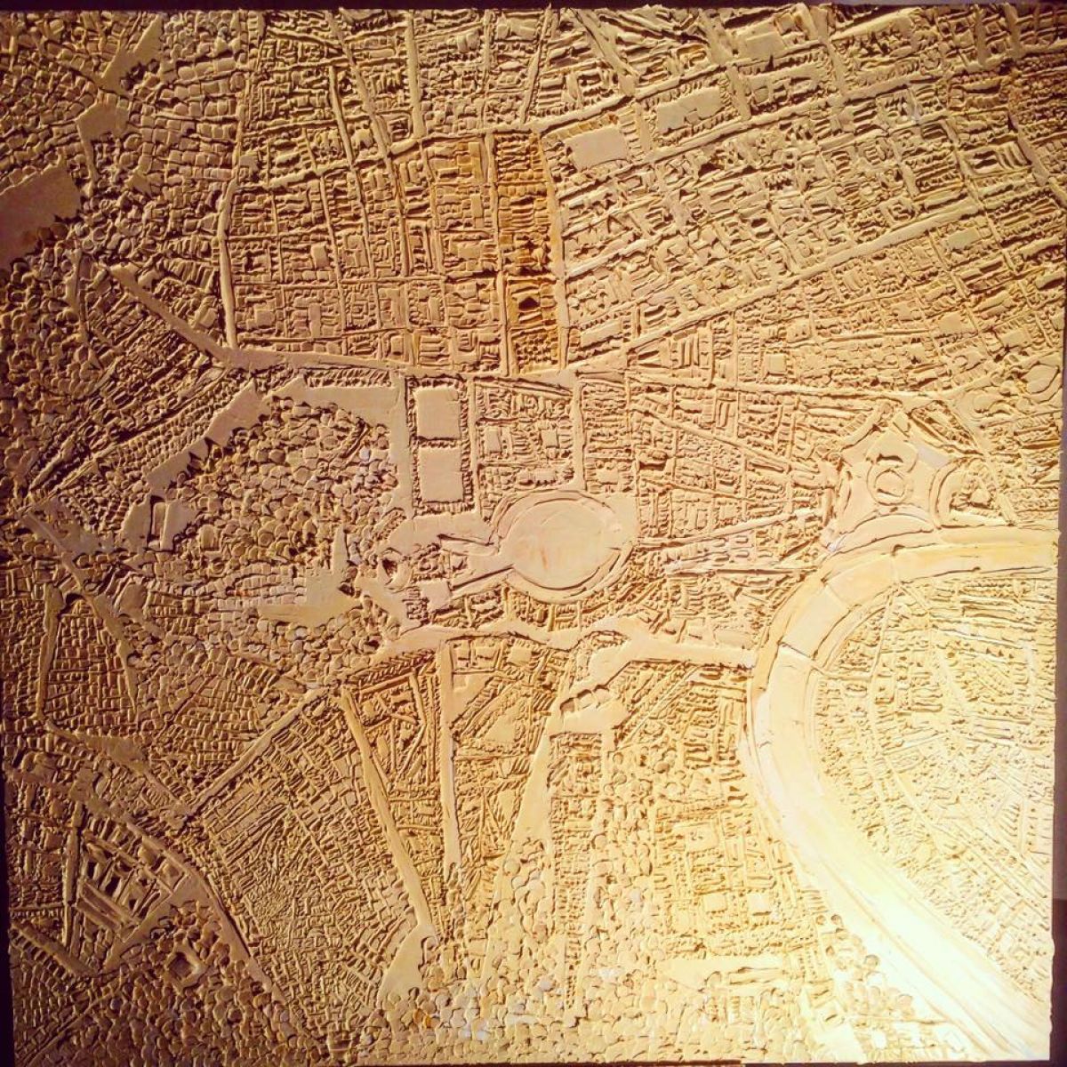 Vatican City Aerial View 120 Cm X 120 Cm Sculpted Oil Paint On Canvas 2018