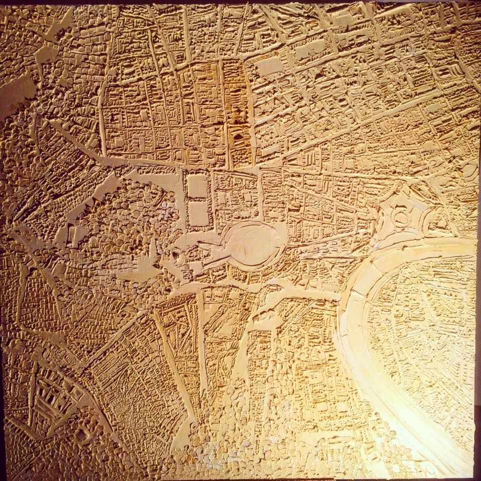 Vatican City Aerial View 120 Cm X 120 Cm Sculpted Oil Paint On Canvas 2018