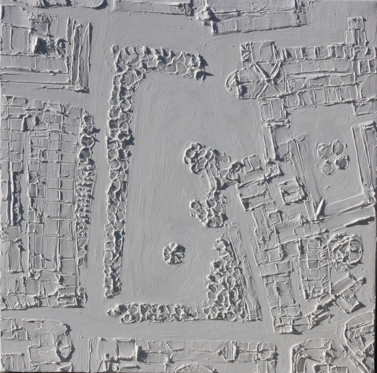 Vritjhof Center 80 Cm X 80 Cm Sculpted Titanium White Oil Paint On Canvas 2018