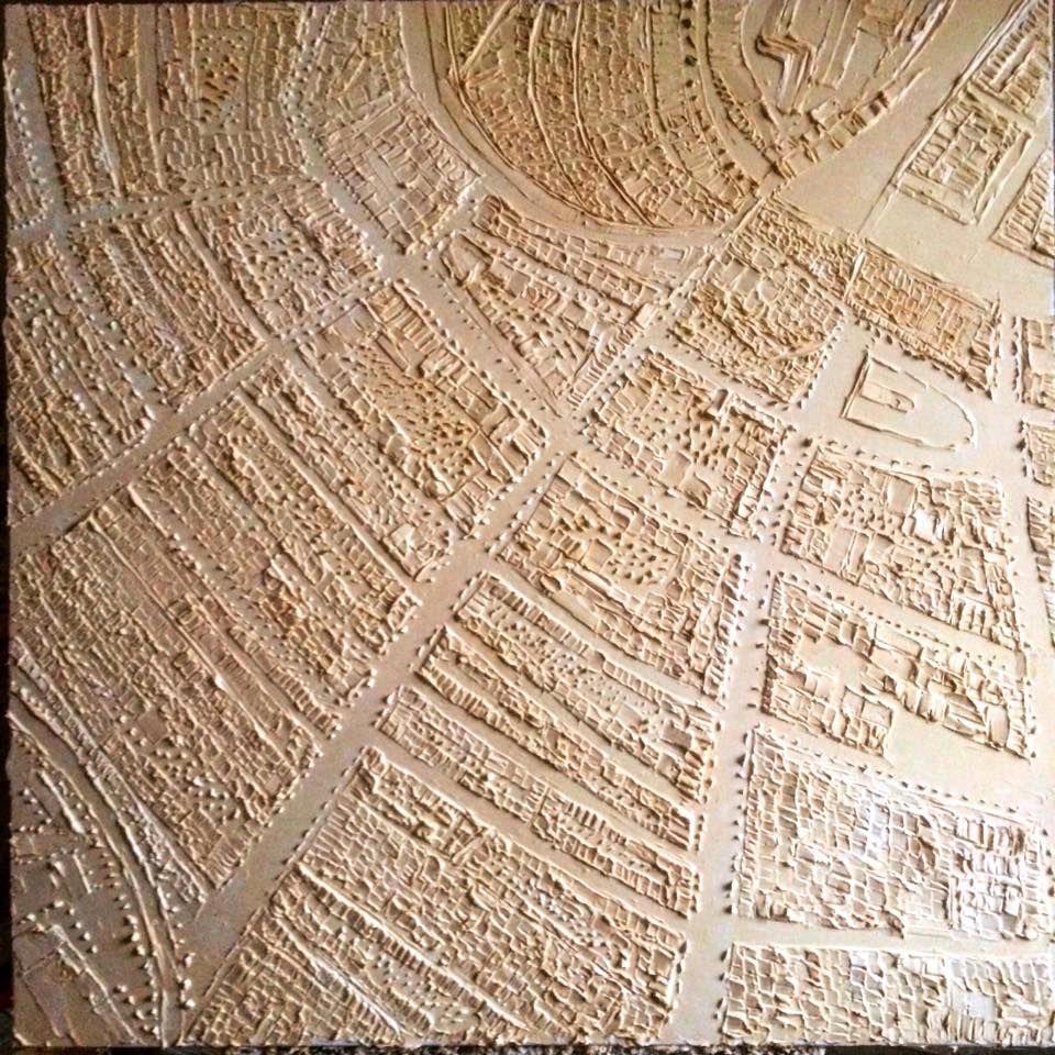 Amsterdam Aerial View 100 Cm X 100 Cm 2017 Sculpted Oil Paint On CANVAS