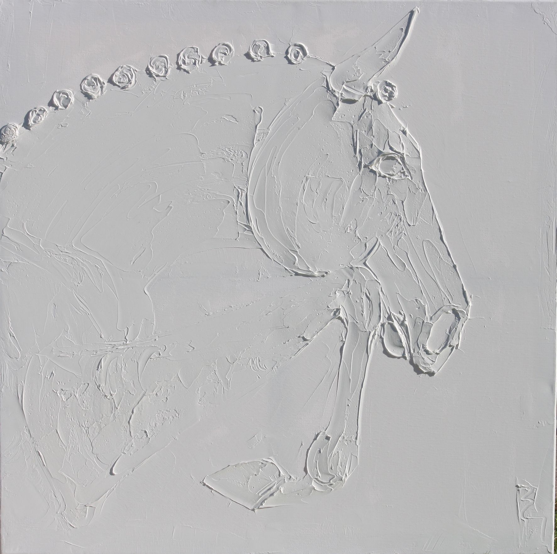 Cso 80 Cm X 80 Cm Sculpted Titanium Oil Paint On Canvas 2017