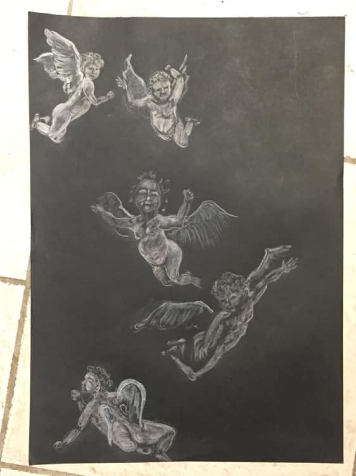 Etude Anges Format A 3 Polychrome On Paper 2019