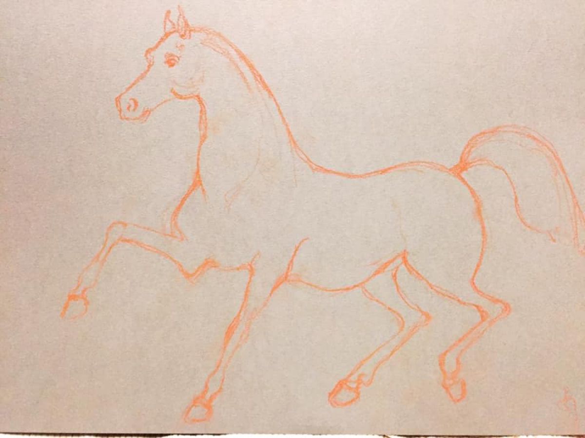 Etude Cheval De Dreux Format A 3 Sanguine On Paper 2018