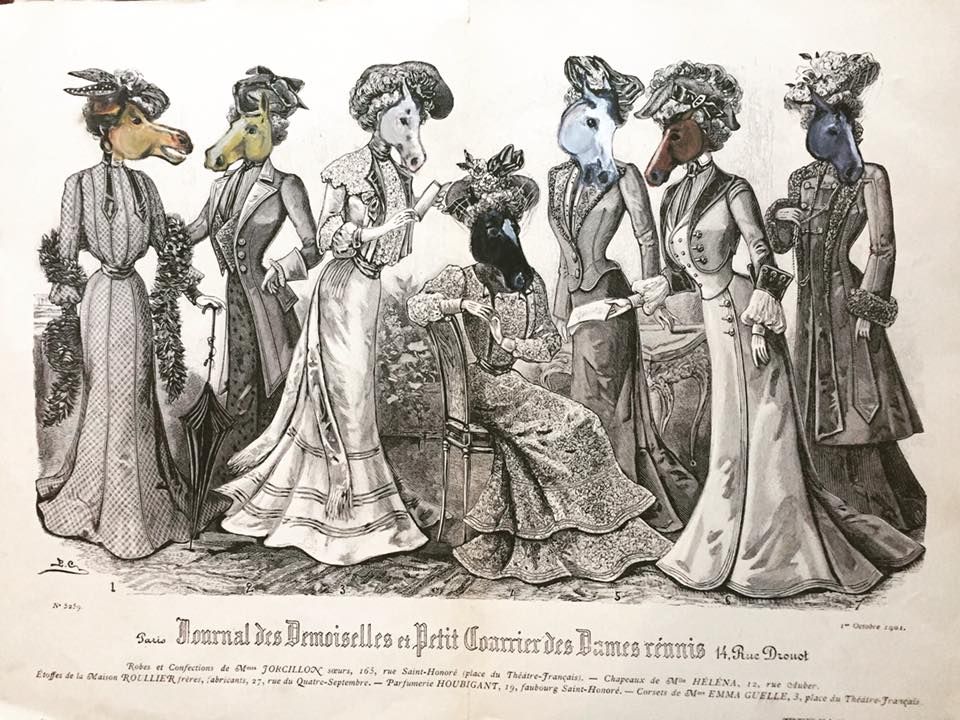 Mares In Season 29 Cm X 40 Cm Oil On Gravure 2018