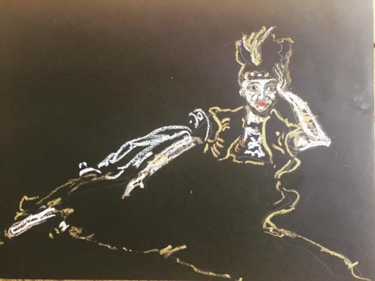 Merci Manet Format A 3 Oil Pastel On Paper 2018